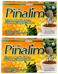 PIÑALIM front packaging twin pack showing 2 x 30 tea bags for a 60-day supply benefit