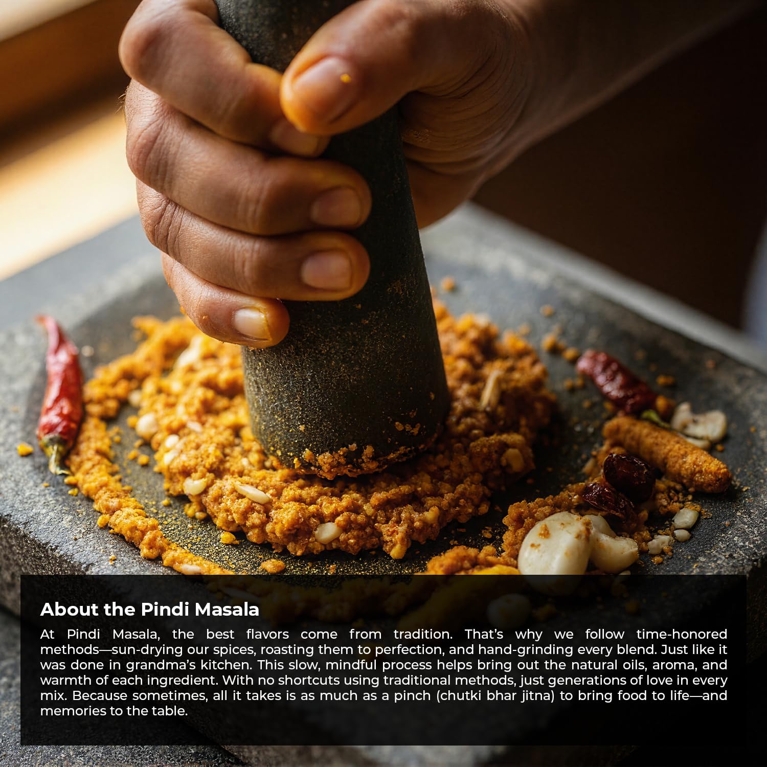 Pindi Masala whole spices displayed illustrating small-batch freshness