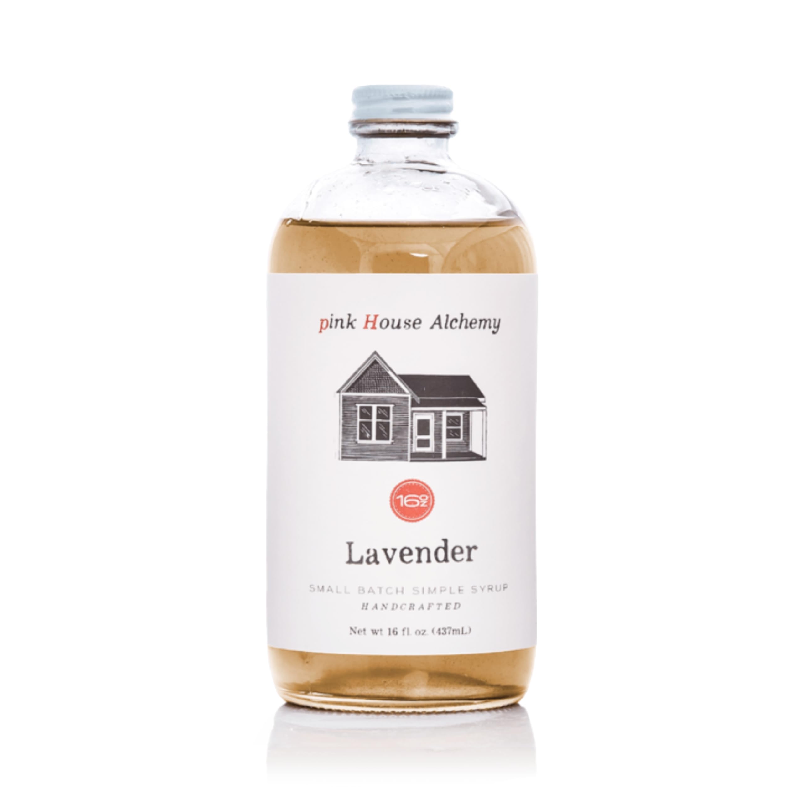 Pink House Alchemy front packaging showing 16 oz bottle and label benefit small-batch quality