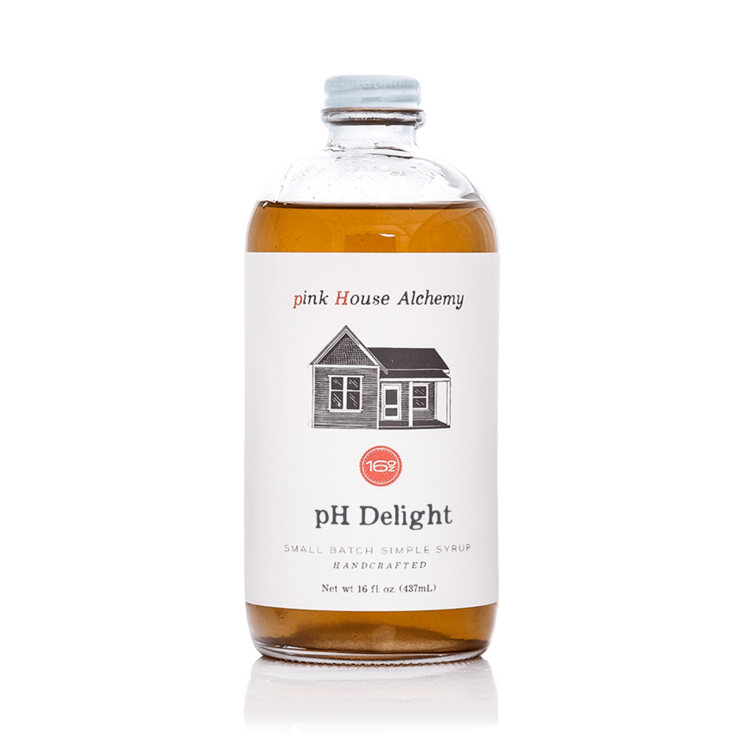 Pink House Alchemy front bottle showing 16 oz label and artisanal look benefits visibility