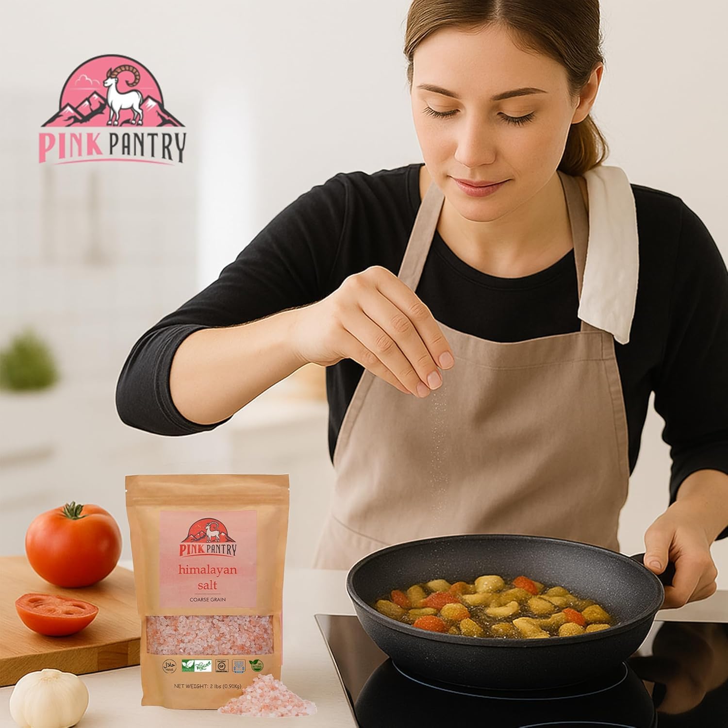 Pink Pantry close-up of coarse pink crystals highlighting texture and mineral content