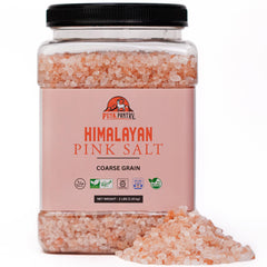 Pink Pantry coarse jar front showing label and sealed packaging for freshness
