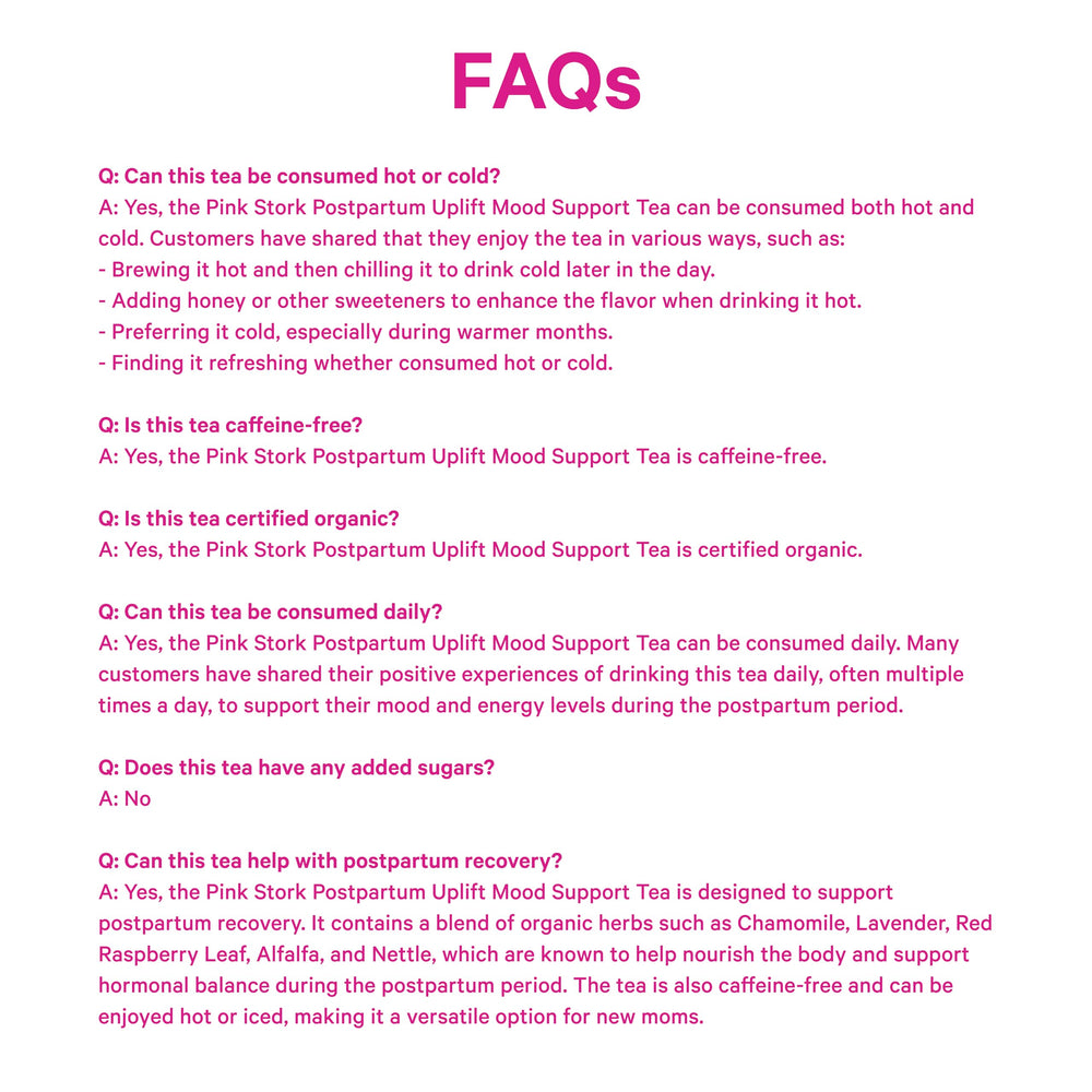 Pink Stork label close-up listing organic ingredients and formulation transparency