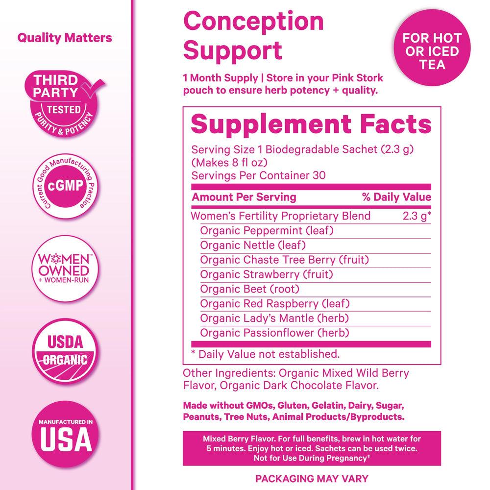 Pink Stork resealable pouch open to display freshness-preserving storage benefit