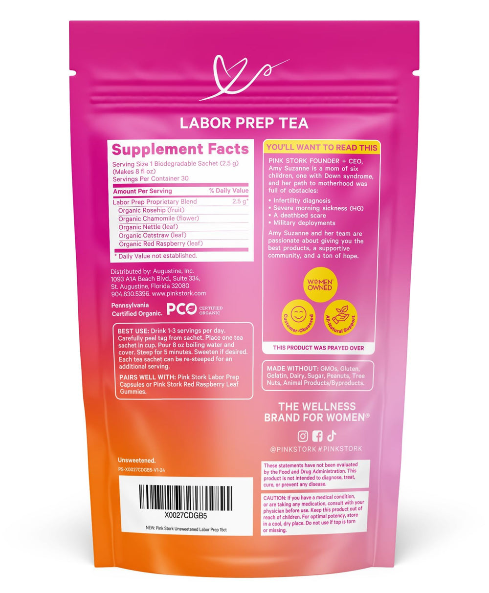 Pink Stork biodegradable tea sachet close-up, eco-friendly convenience