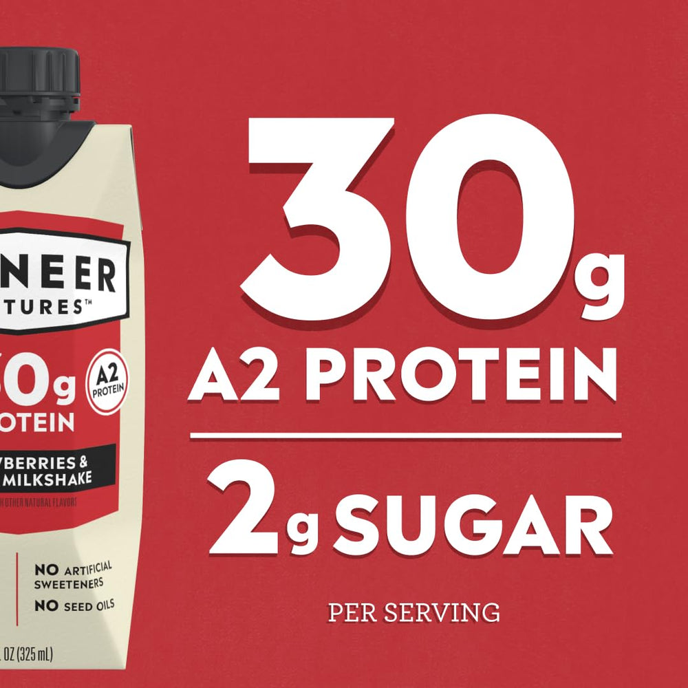 Pioneer Pastures bottle in hand illustrating portable protein convenience