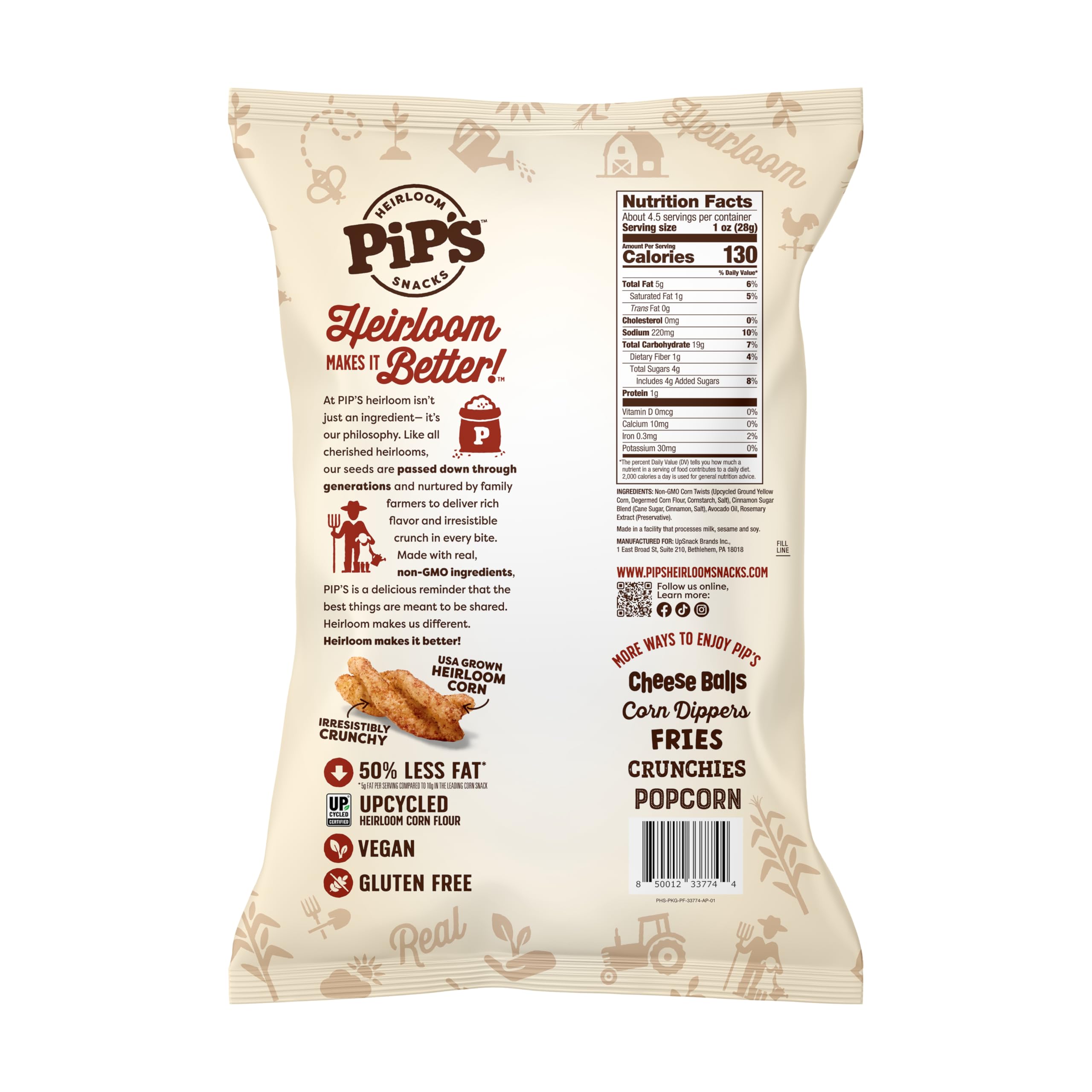 Pipcorn open bag with snacks spilling for grab-and-go convenience benefit