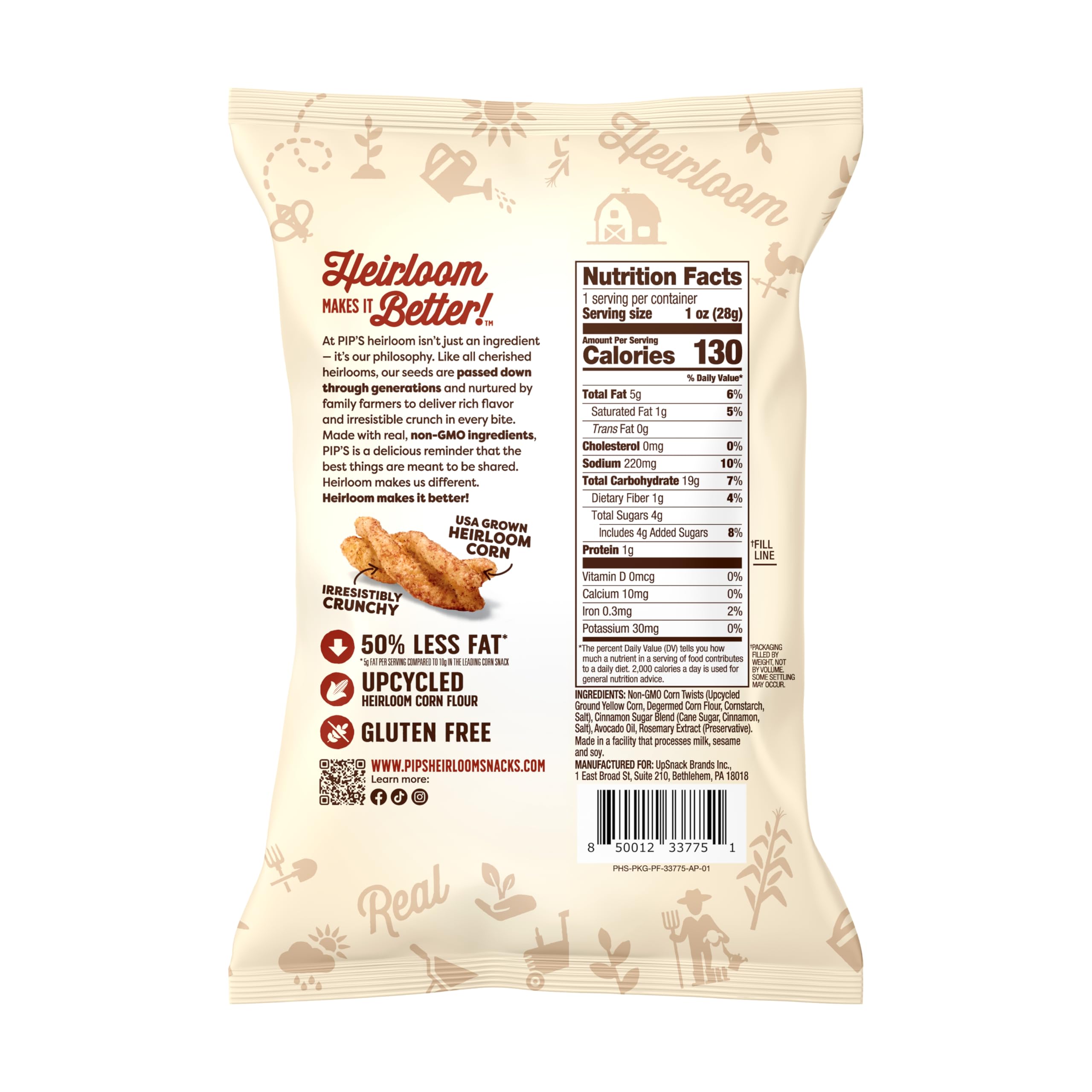 Pipcorn single-serve pouch opened showing ready-to-eat convenience benefit