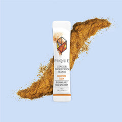 PIQUE close-up of crystallized ginger tea texture highlighting concentrated purity