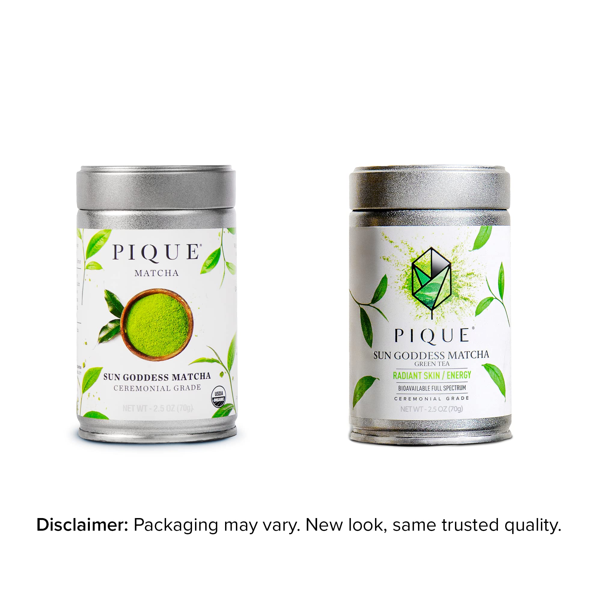 PIQUE matcha powder close-up showing fine texture and vivid green color
