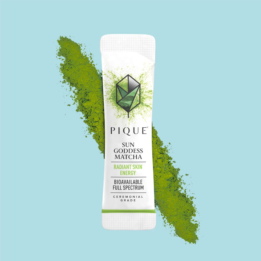 PIQUE single stick unwrapped to show measured ceremonial matcha portion