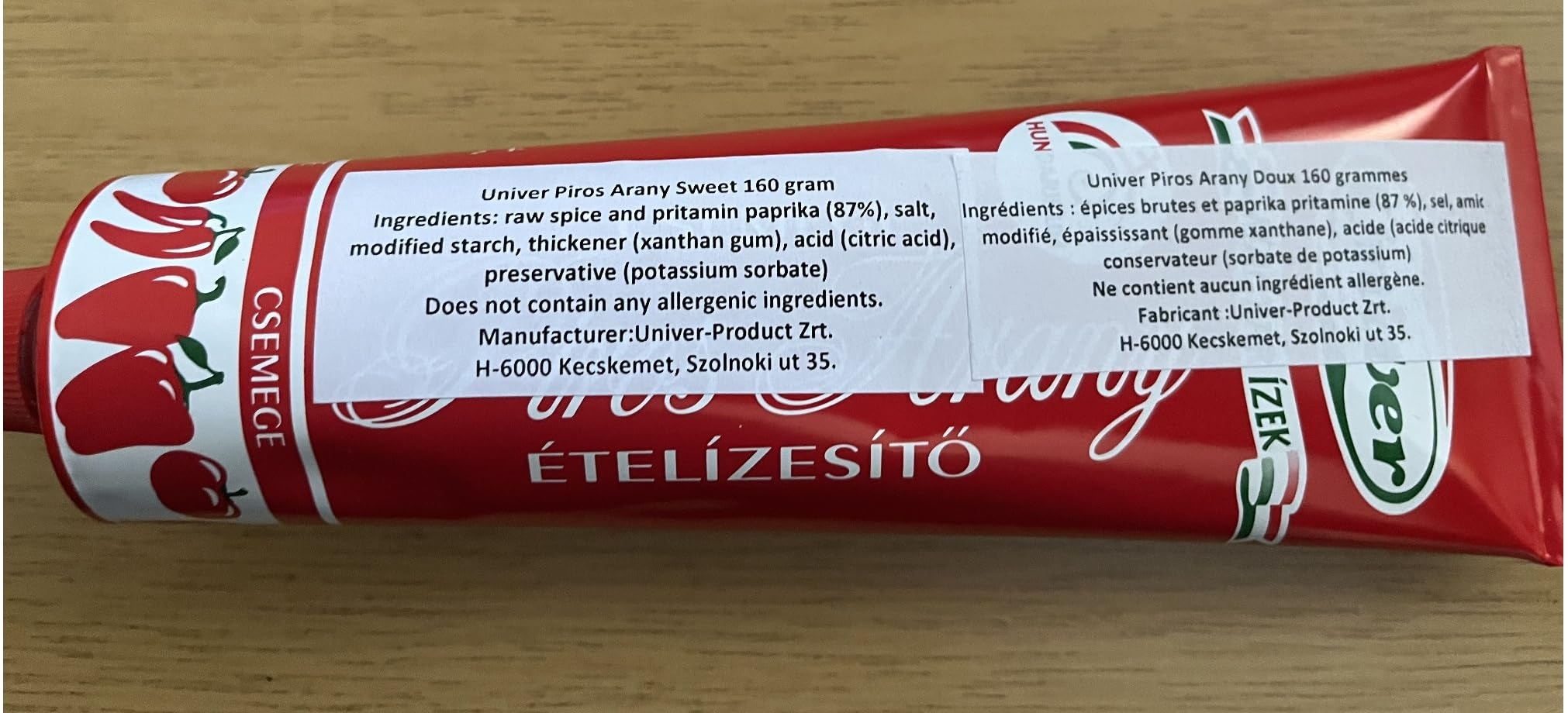 Piros Arany paste on spoon close-up showing texture and vibrant color for easy use