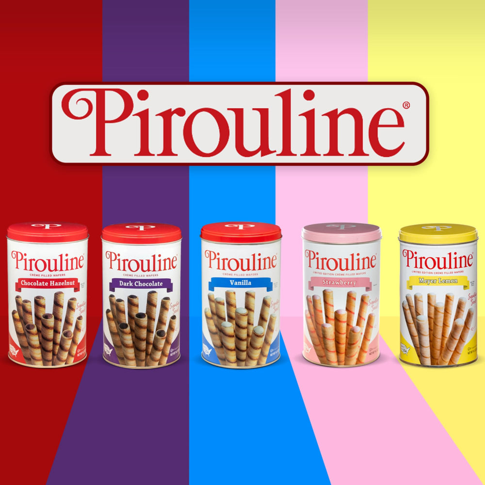 Pirouline wafers beside coffee cup, presenting pairing suggestion and elevated snack experience
