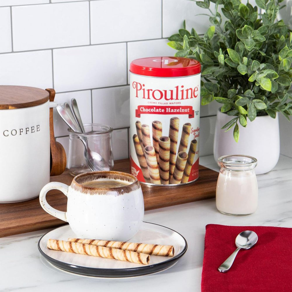 Pirouline wafers dipped into coffee to add crunch and flavor