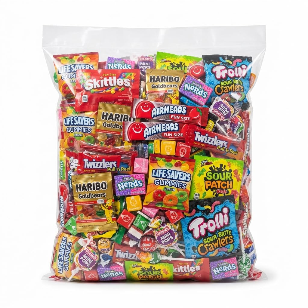 Pisoka assorted candy bag front view showing colorful mix and easy sharing