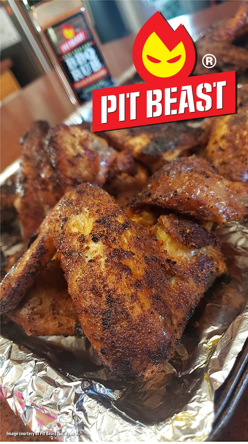 Pit Beast rub on smoked ribs highlighting caramelized crust benefit