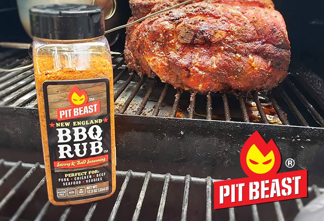 Pit Beast jar beside smoker showing ideal outdoor grilling use