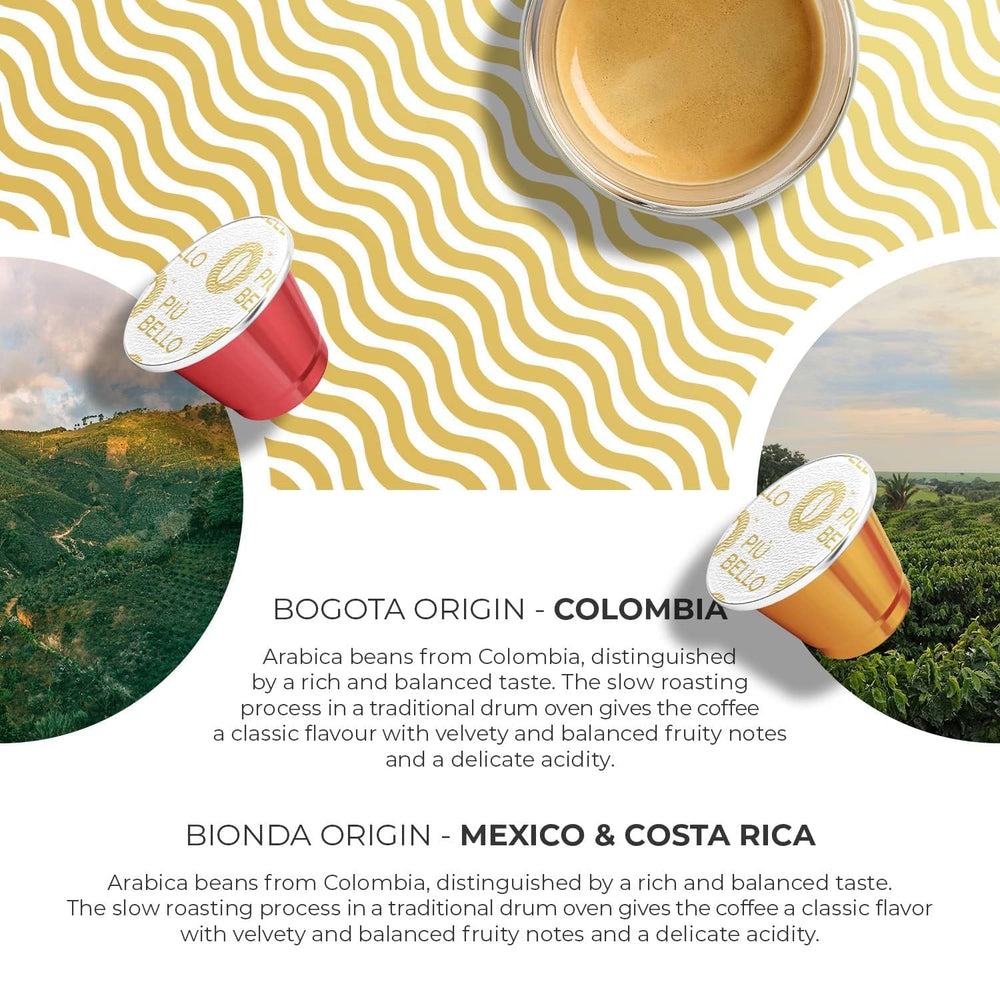 PIU BELLO brewed espresso in cup with crema demonstrating rich extraction
