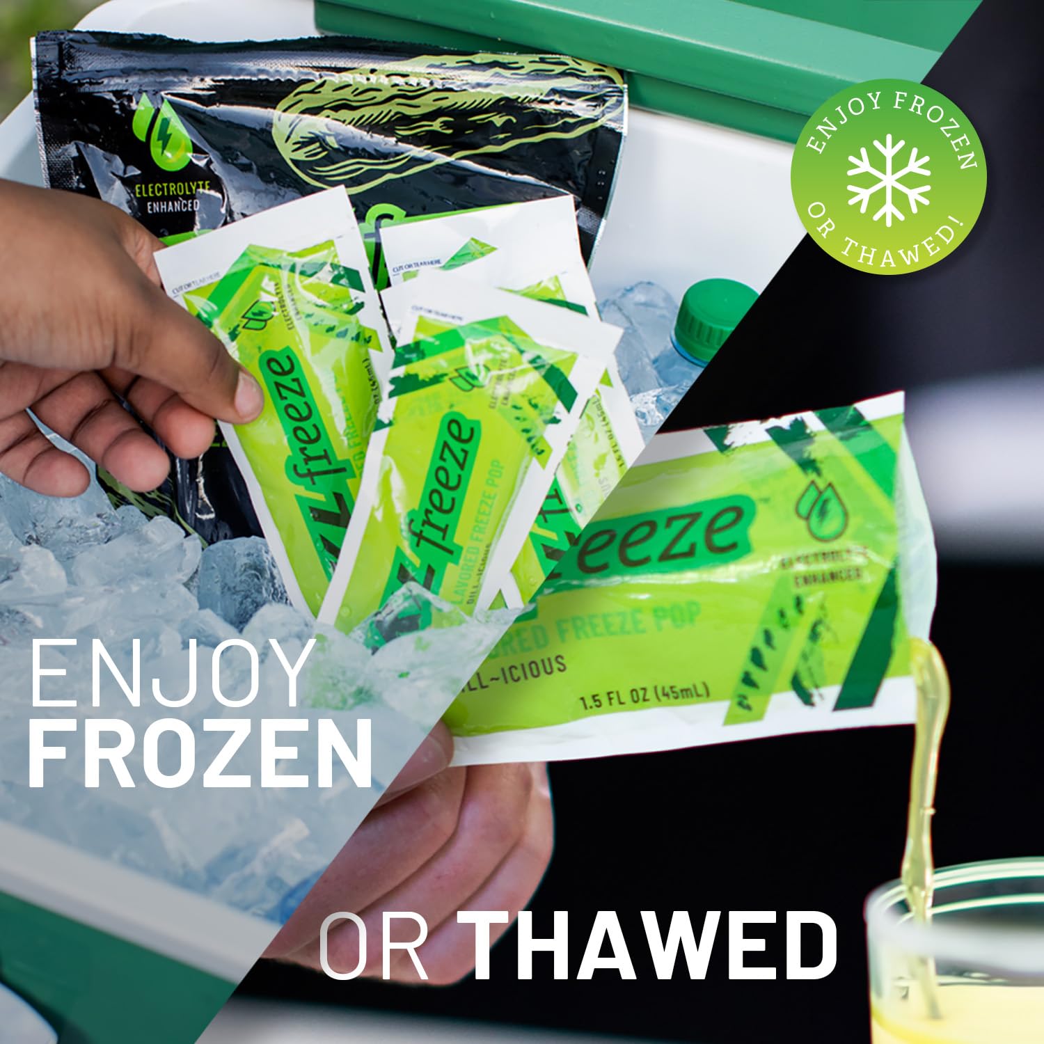 PKLfreeze open bag with multiple packets ideal for sharing at events