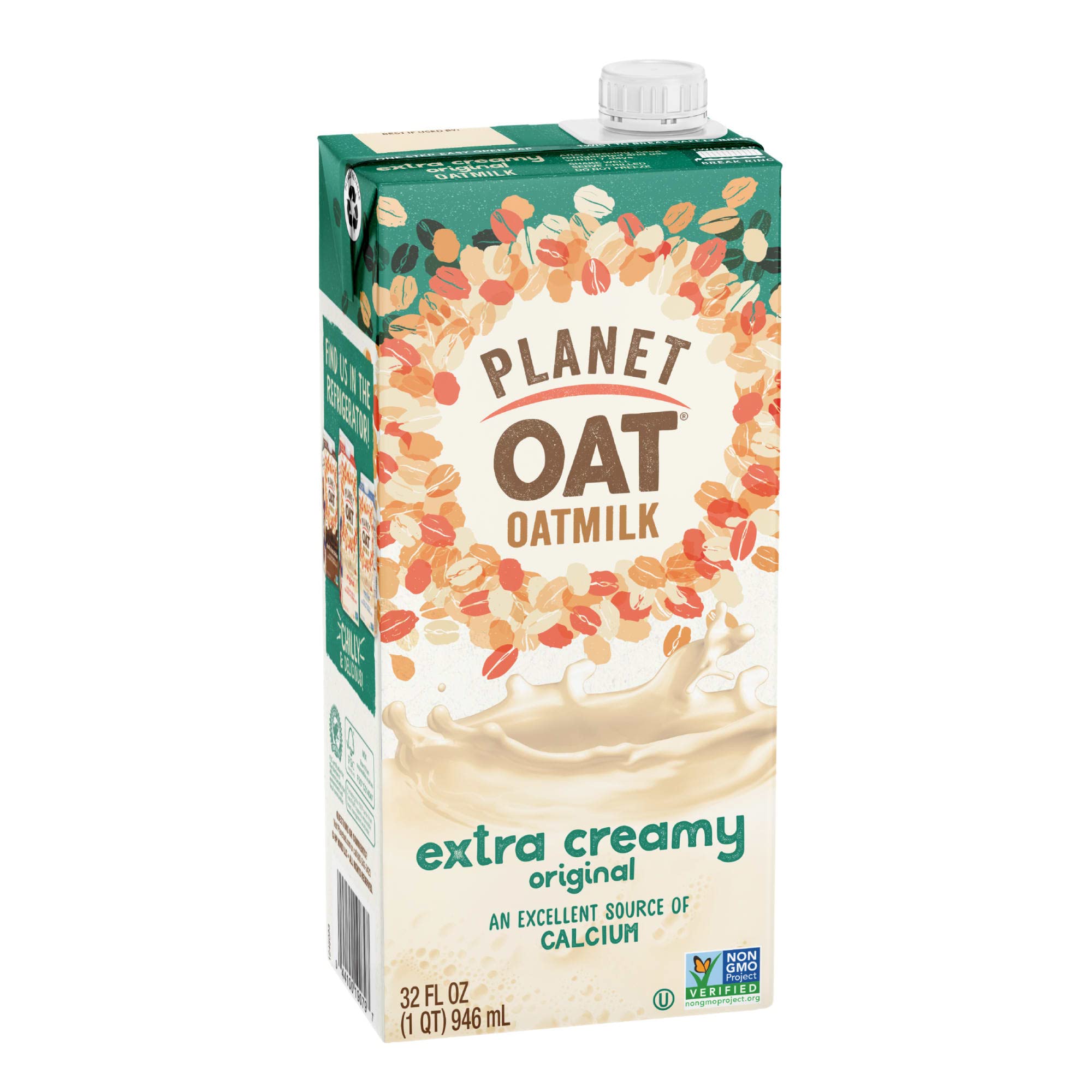 Planet Oat label closeup highlighting ingredients and free-from benefits