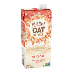 Planet Oat carton being poured to illustrate convenience and creamy pour