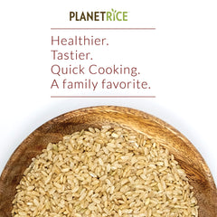 Bowl of cooked Planet Rice showing fluffy, chewy grains for meals