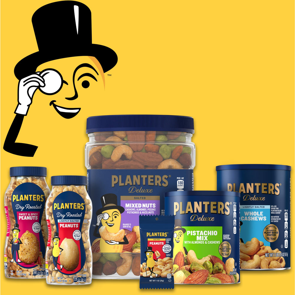 PLANTERS cashews in backpack pocket for a portable satisfying snack