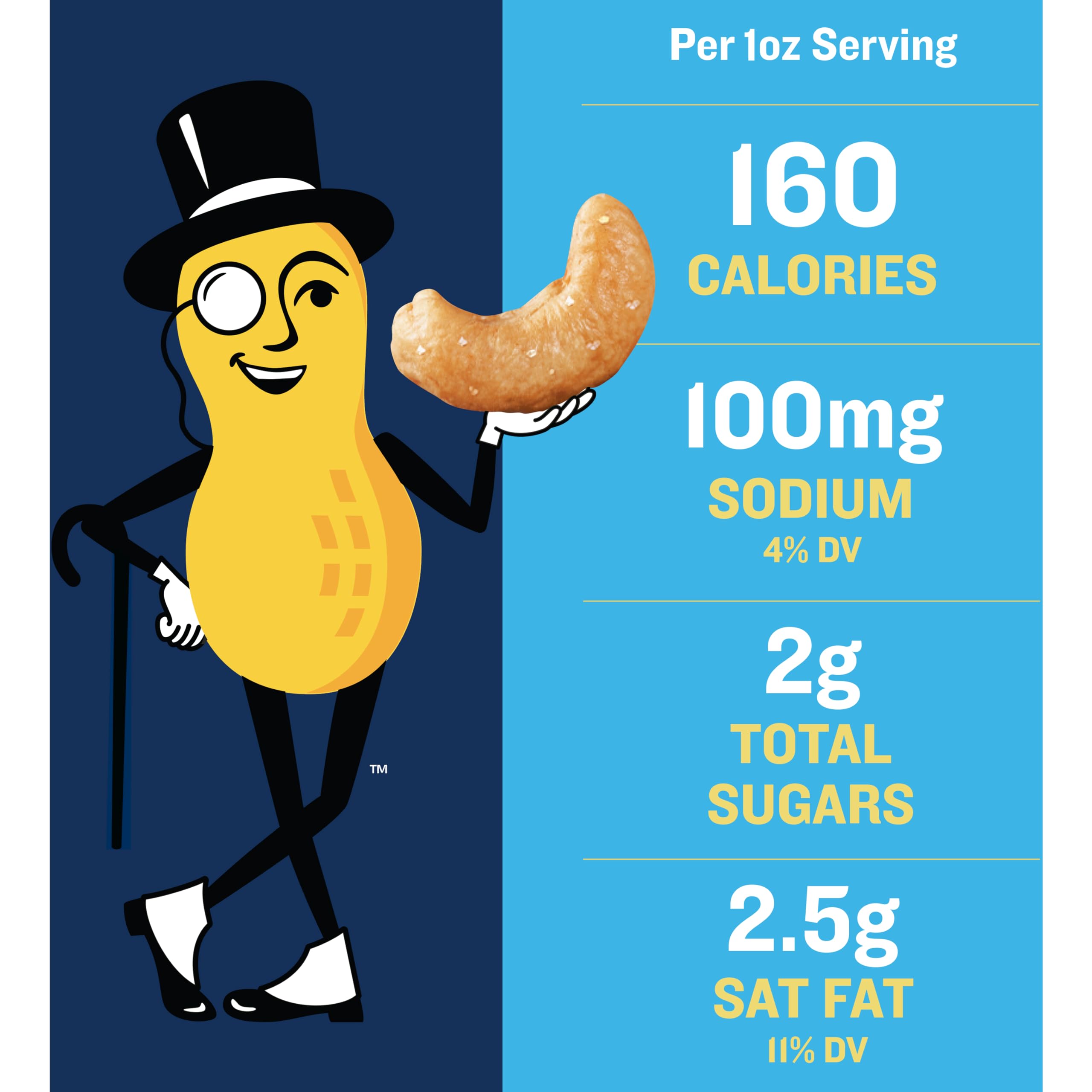 PLANTERS portion in hand illustrating single-serve size for travel