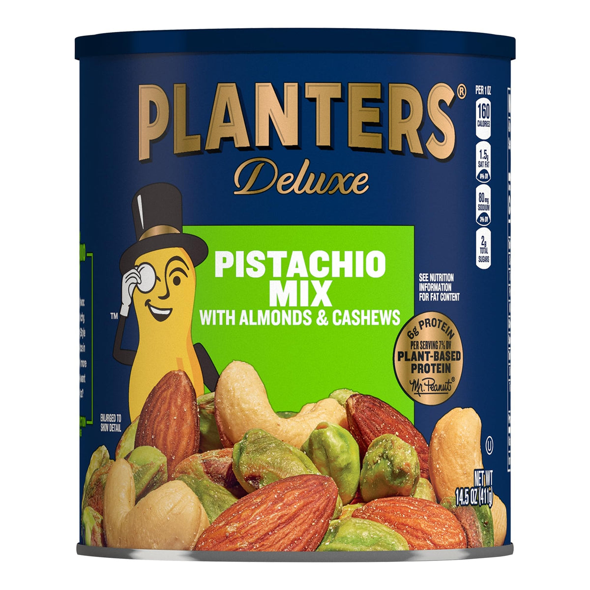 PLANTERS front canister showing packaging and resealable lid for freshness