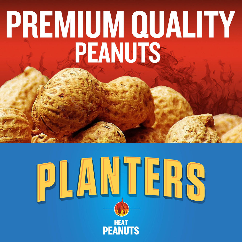 Planters open bag showing crunchy peanuts texture and portable benefit