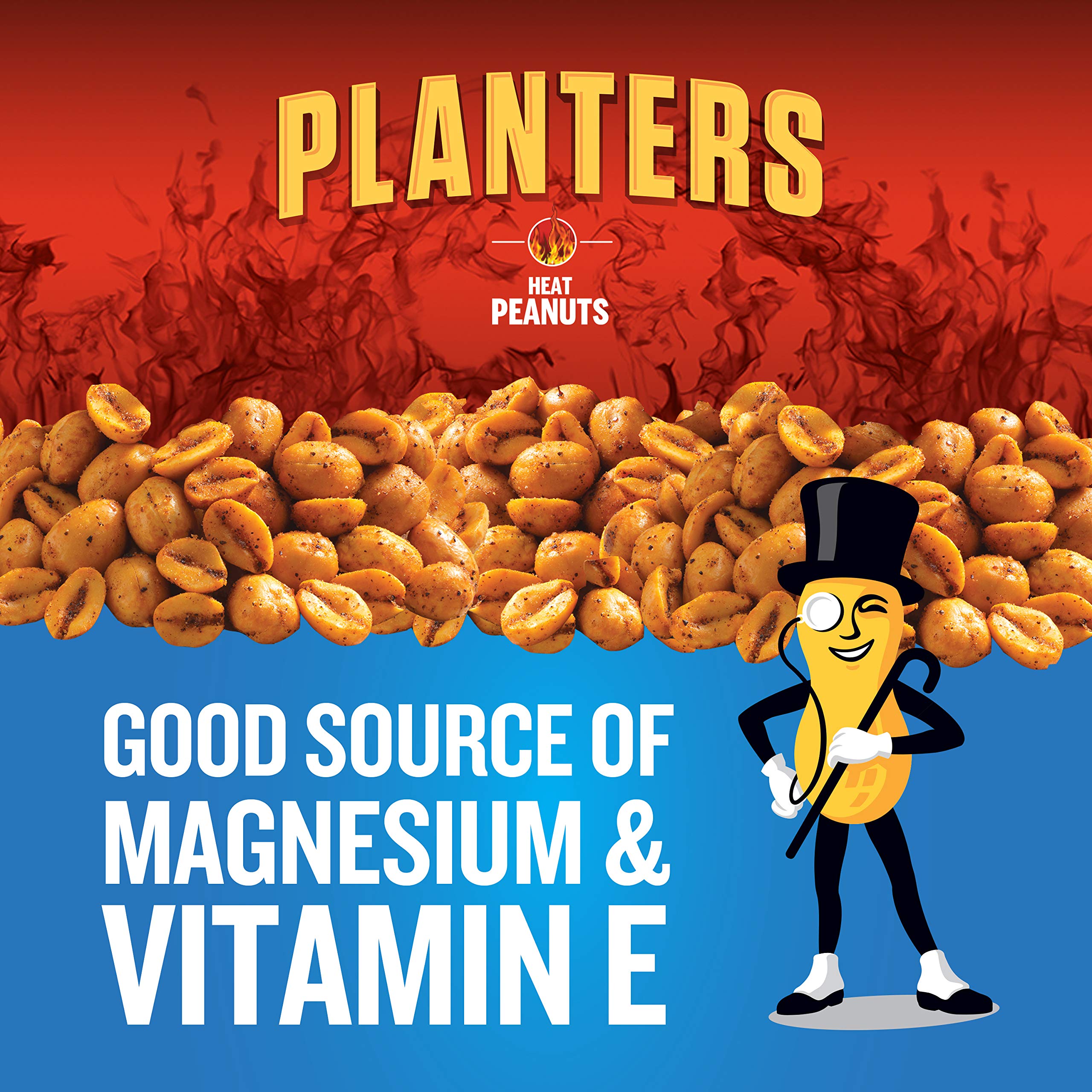 Planters next to a ruler showing 1.75 oz single-serve size convenience
