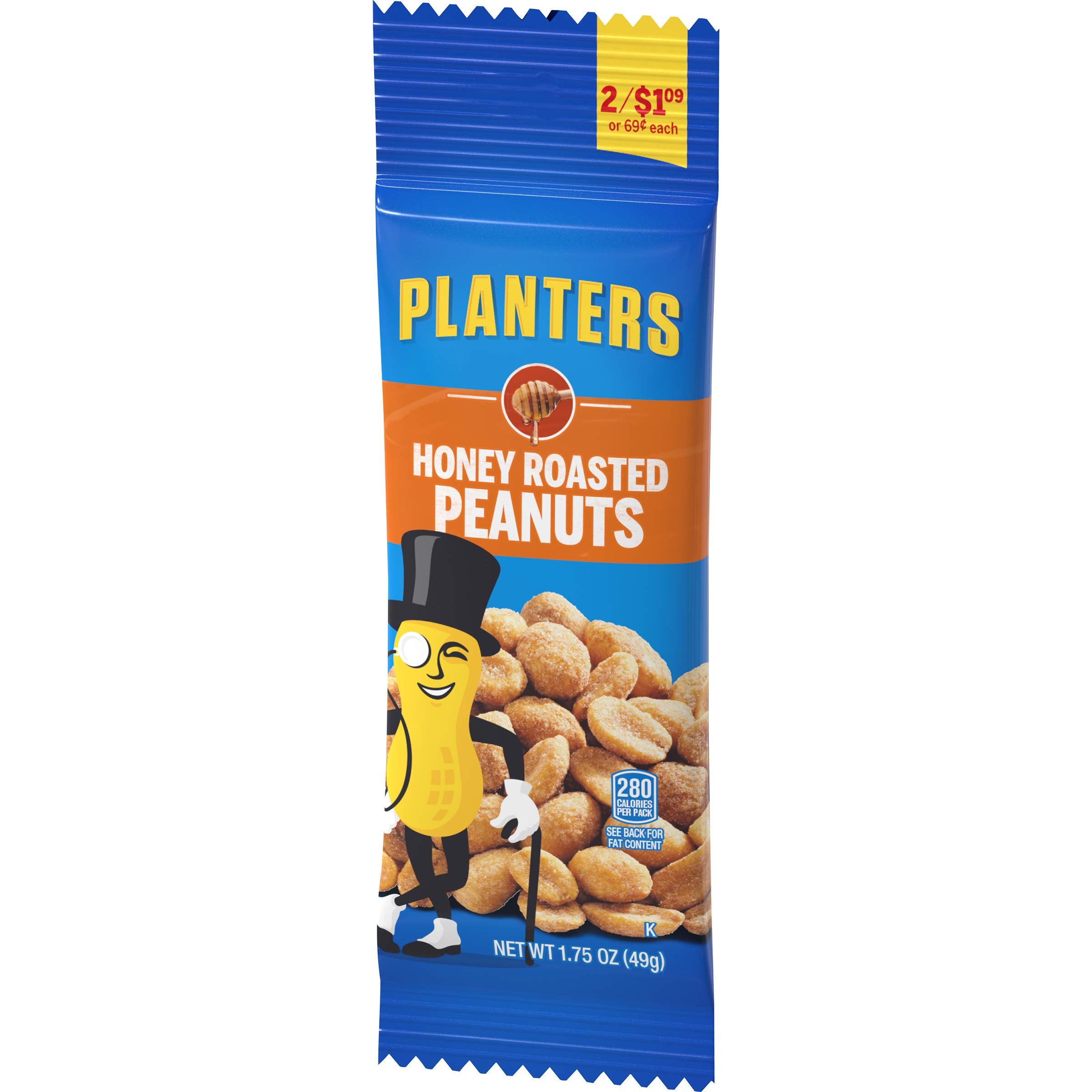 PLANTERS packet held in hand showing single-serve size for portion control