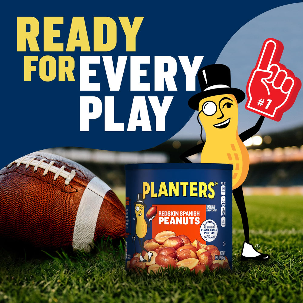 PLANTERS can with Mr. Peanut logo, recognizable brand quality