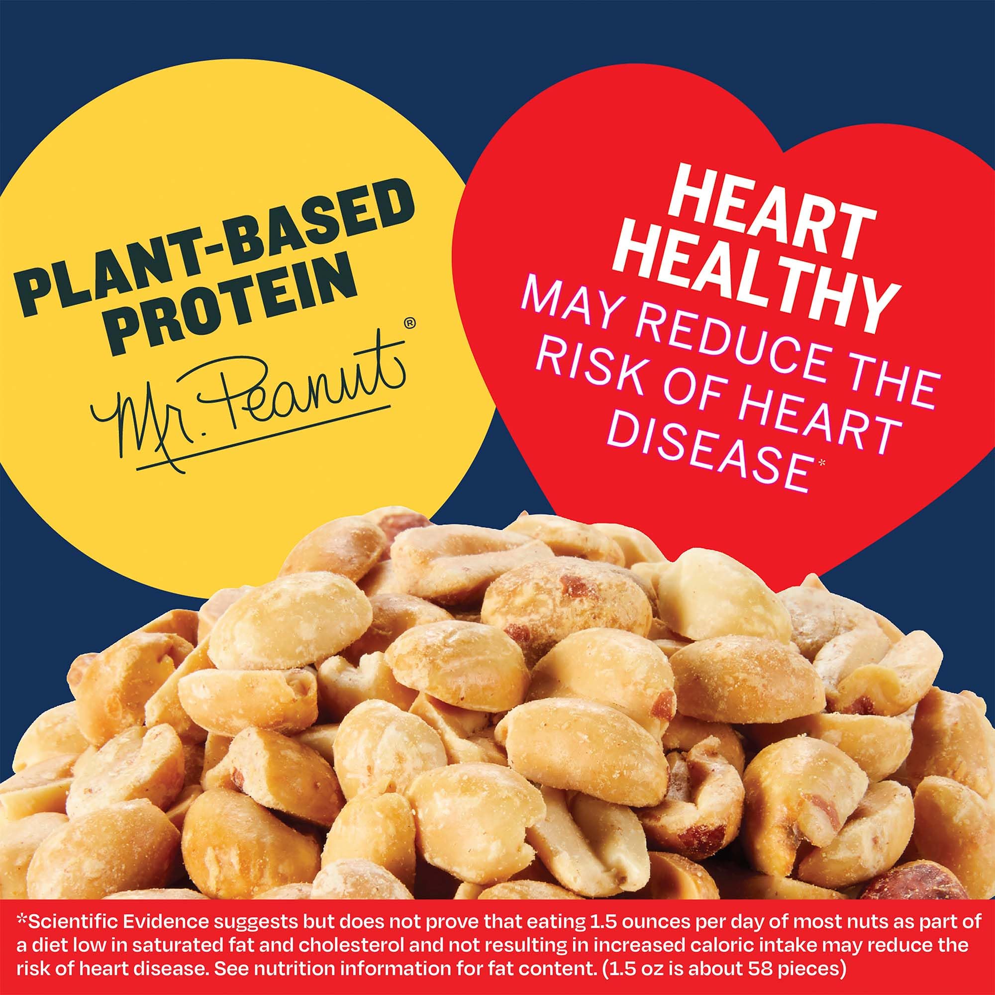 PLANTERS close up of dry roasted peanut texture with crisp crunch