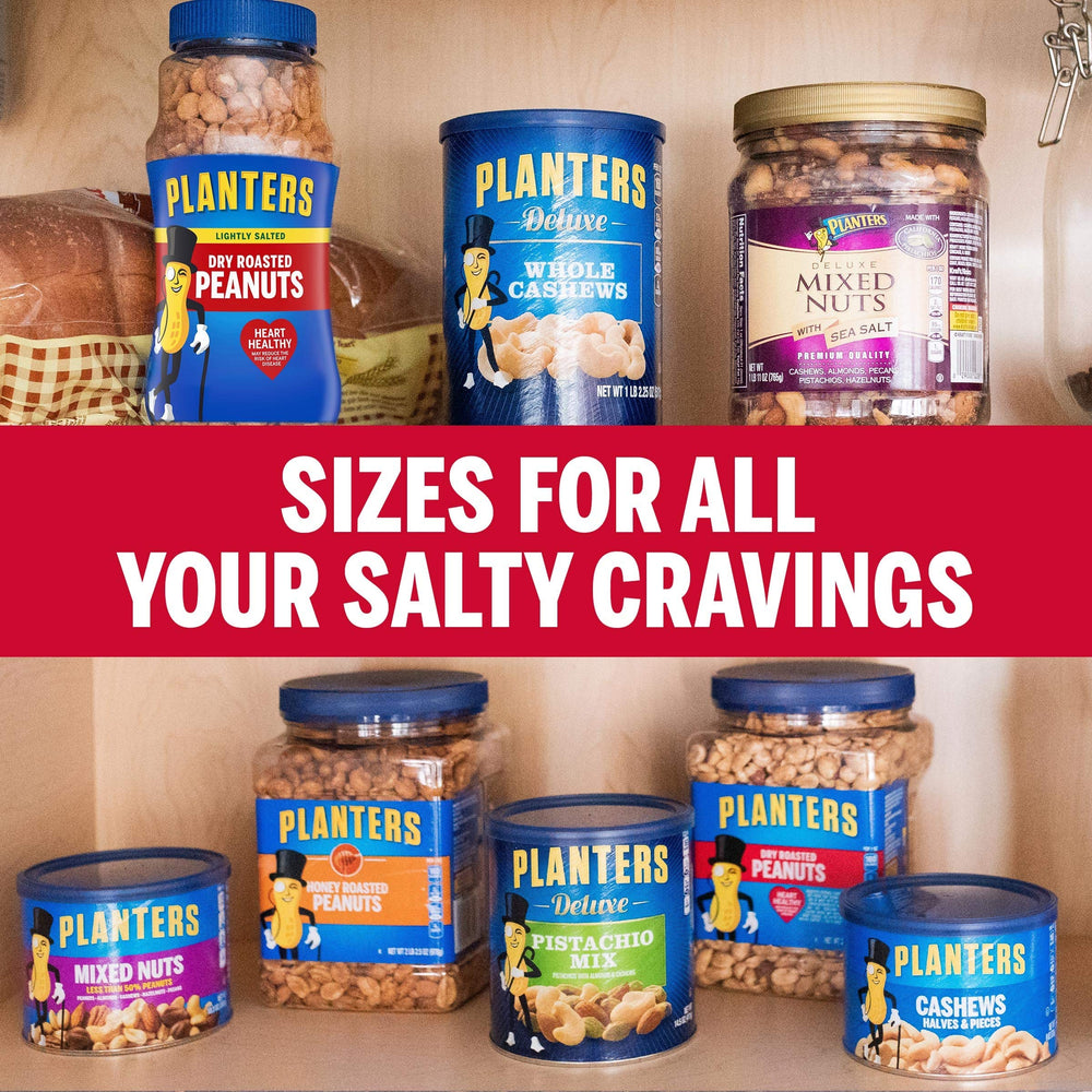 PLANTERS stacked jars in pantry showing bulk convenience