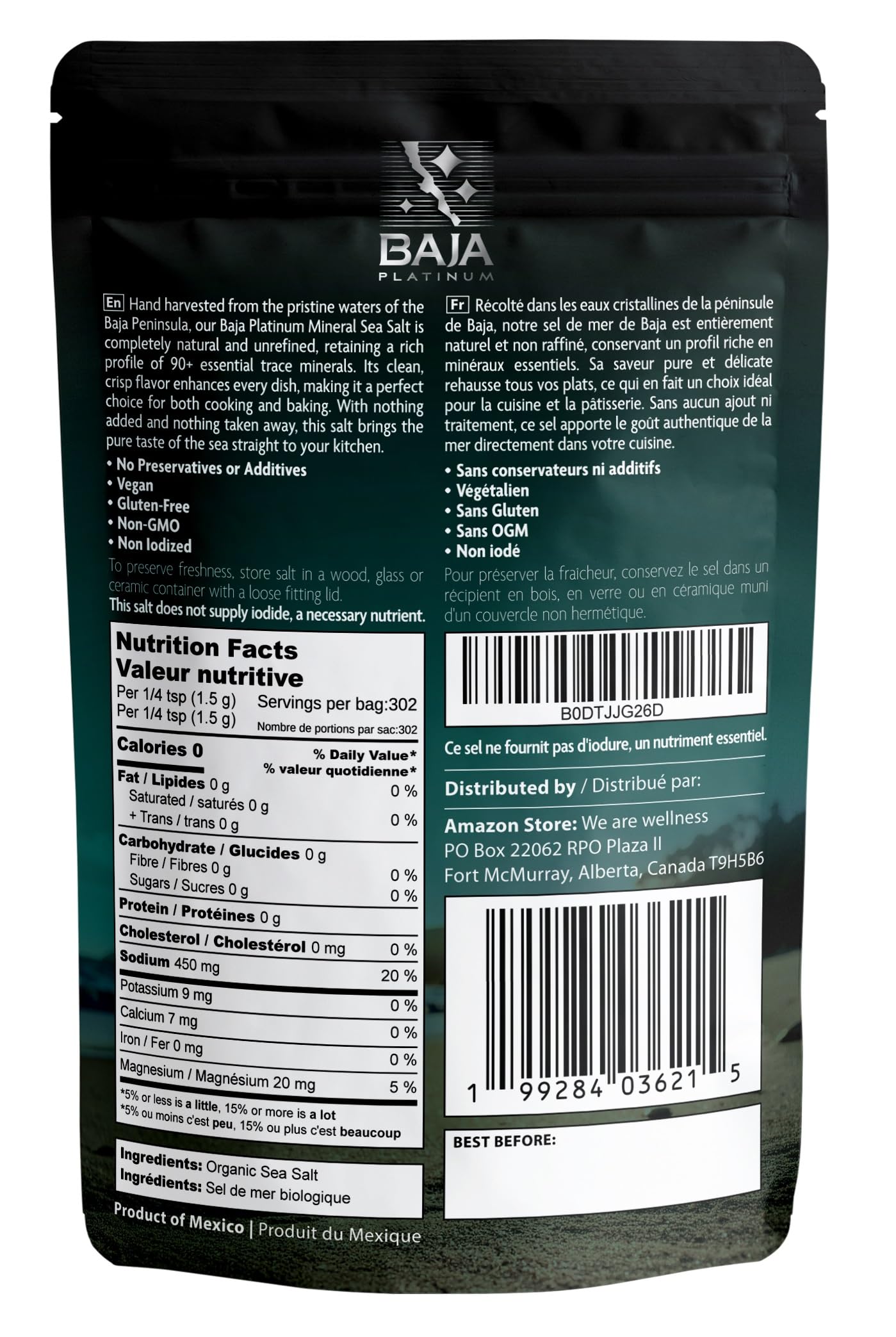 Platinum Baja close-up of fine crystals highlighting fast dissolve and texture