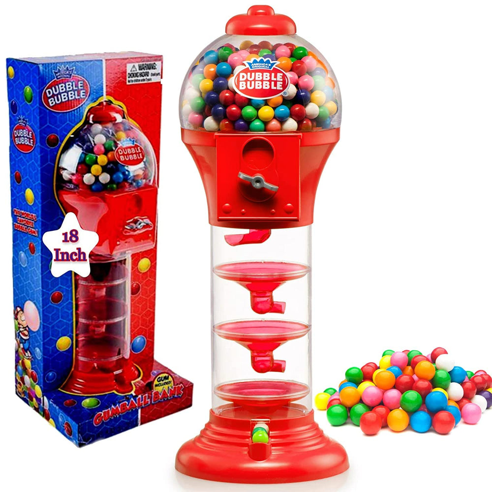 PlayO front view red gumball machine showing colorful appeal and fun dispense