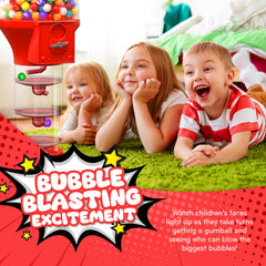 PlayO top globe filled with gumballs showing quantity and vibrant colors