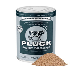 Pluck front packaging showing container and branding benefit convenience