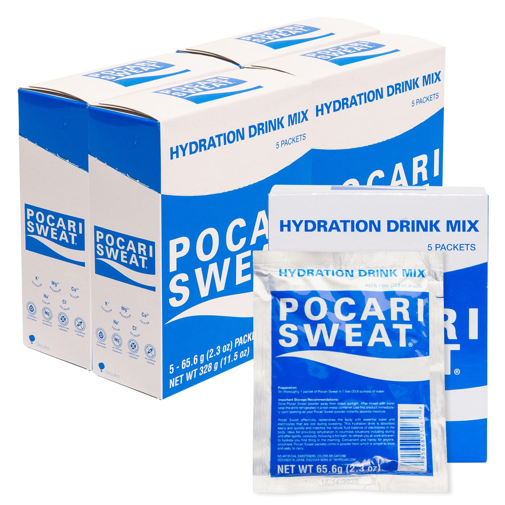 Pocari Sweat front packaging showing five boxed set and branding for convenient supply