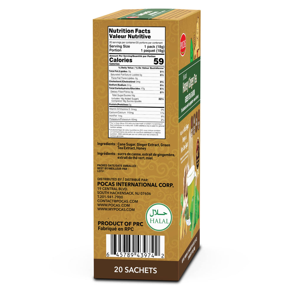 Pocas close-up of ginger crystals texture highlighting natural ginger extract flavor