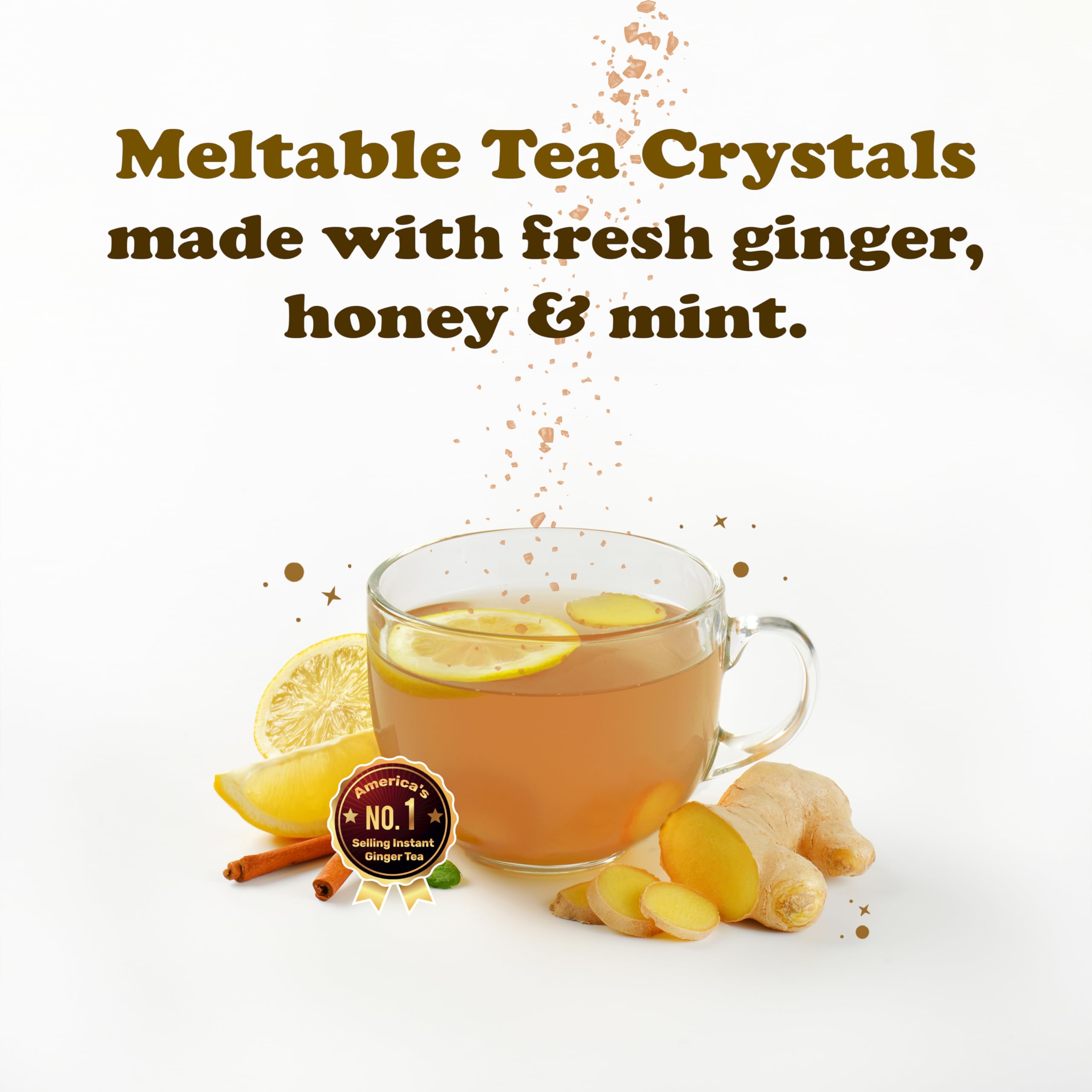 Pocas crystals pouring into cup demonstrating simple preparation benefit