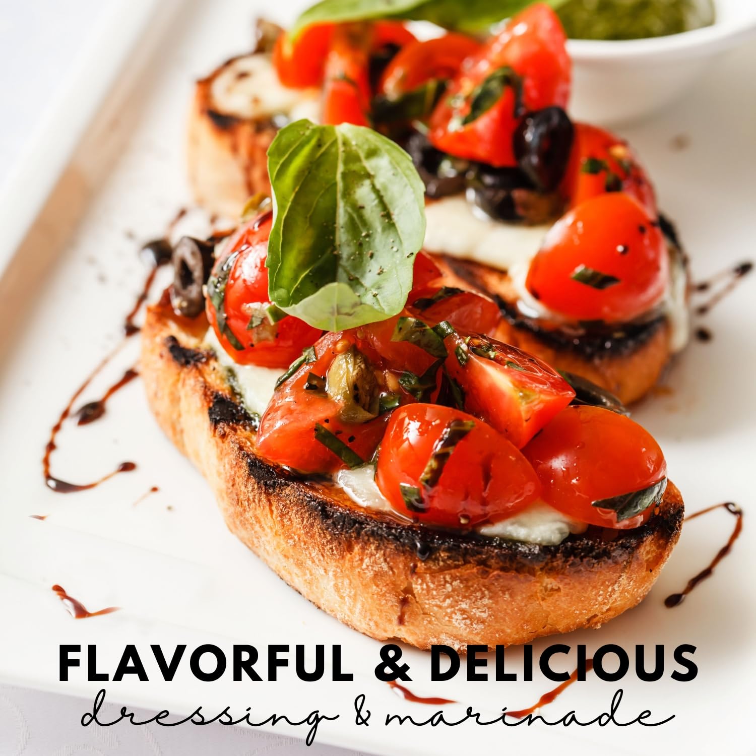 Pocket Flavors balsamic drizzle on mixed greens adding bright flavor to salads