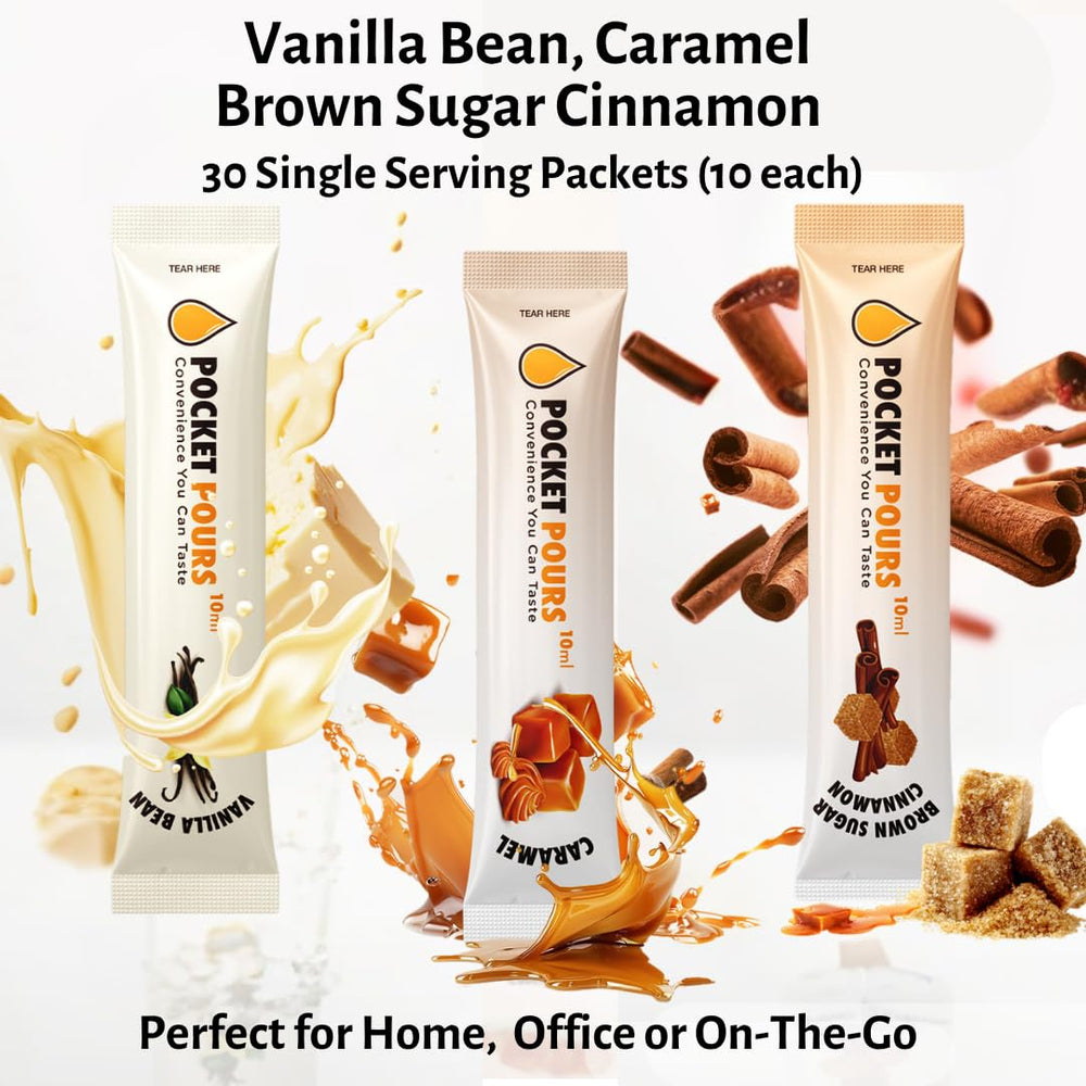 Pocket Pours single 10mL packet close-up highlighting portable convenience