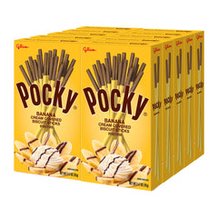 Pocky banana front packaging showing 10 pouches and flavor