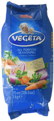 Podravka Vegeta front packaging showing 1 kg bag and clear label for easy pantry identification and consistent flavor