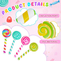 Poen lollipop next to chair showing 31.5-inch scale for visual impact