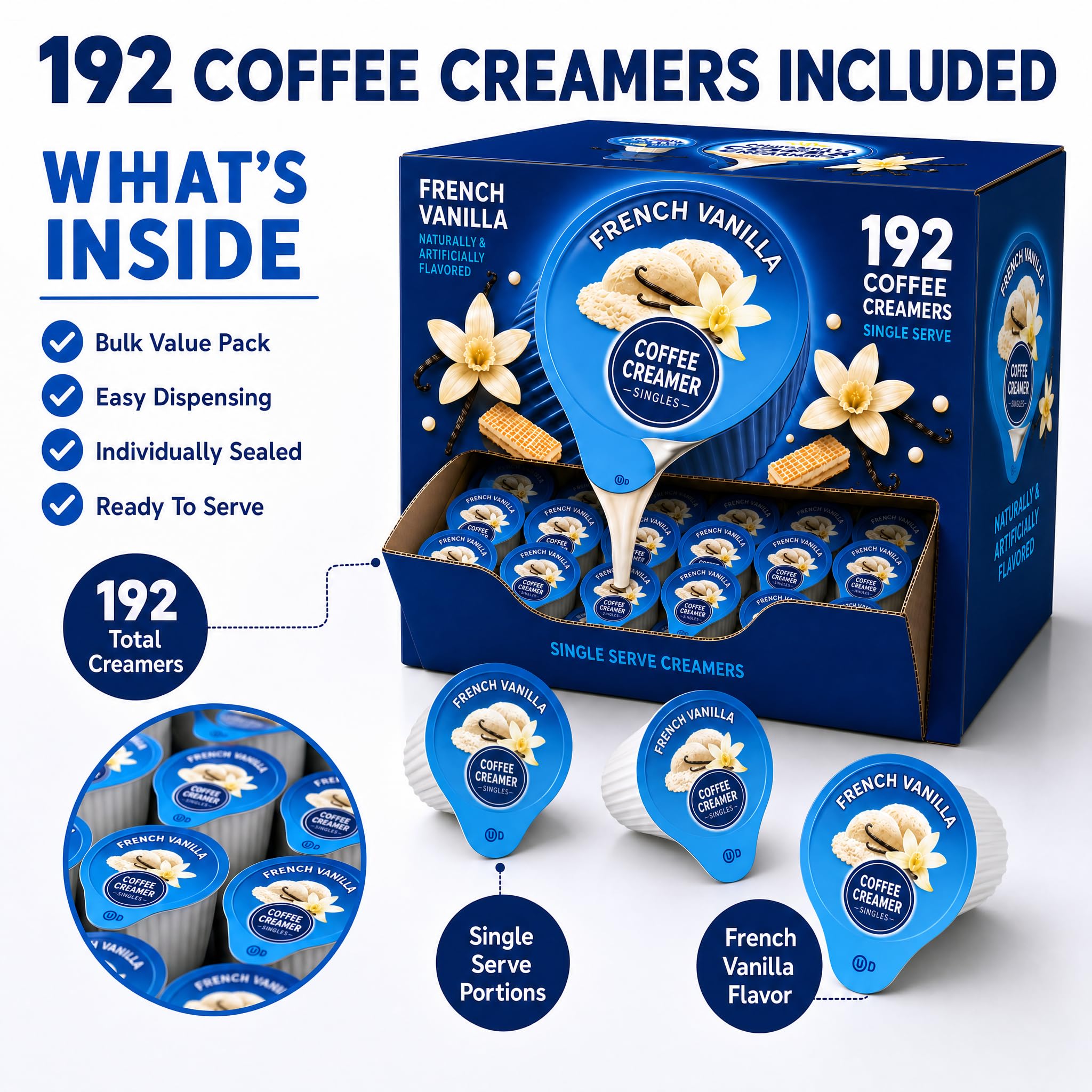 POGALIGHT creamer cups on hotel breakroom station providing guest convenience