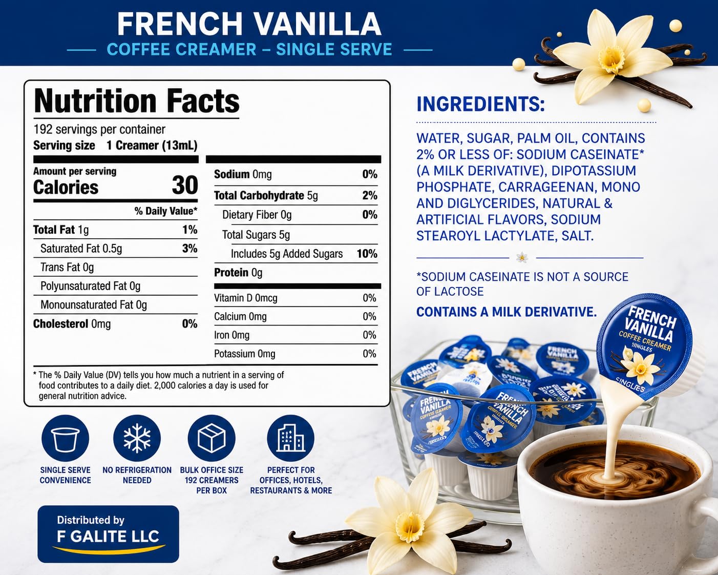 POGALIGHT individual unopened creamer cup ready to use for convenience