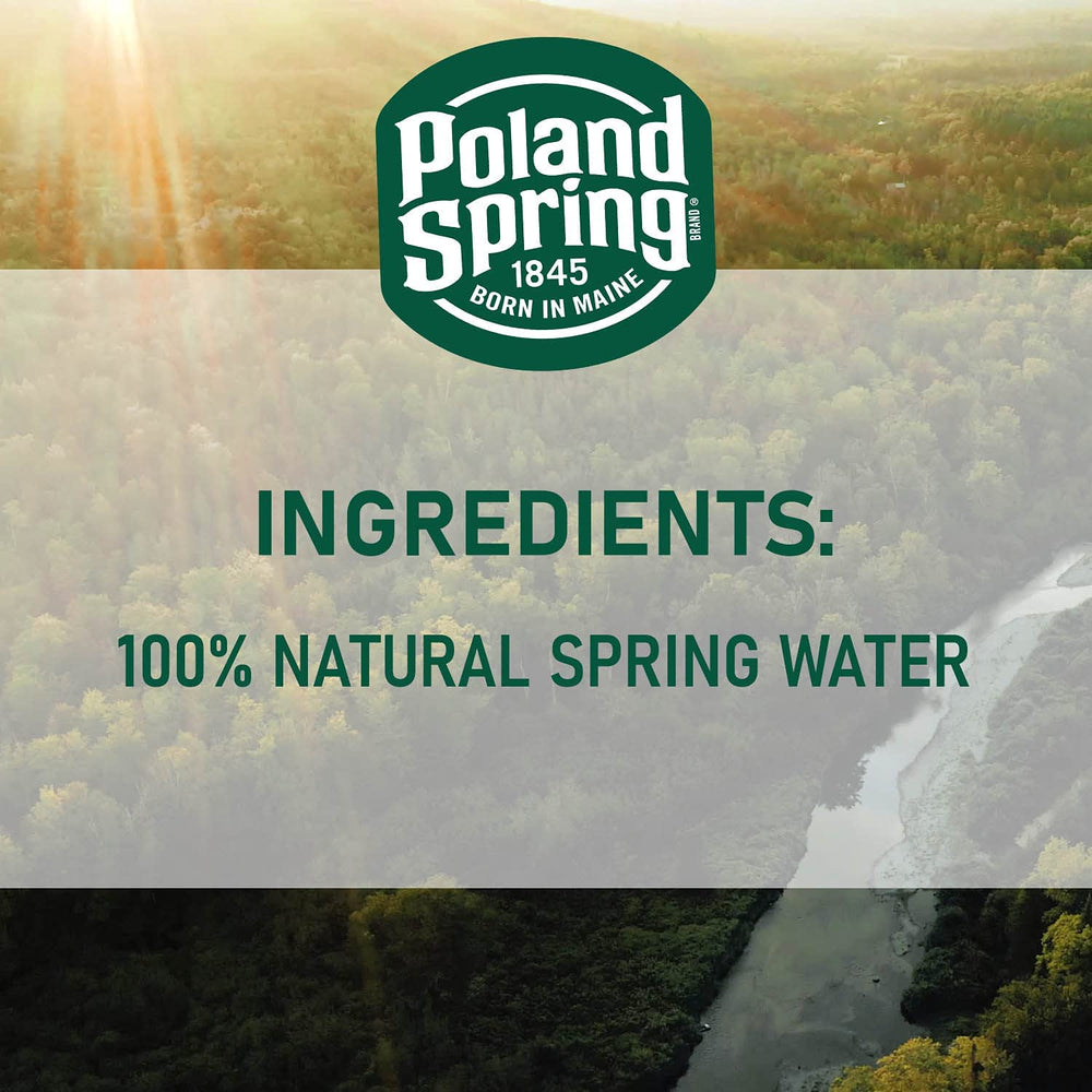 Poland Spring bottles stacked in fridge showing compact storage benefit